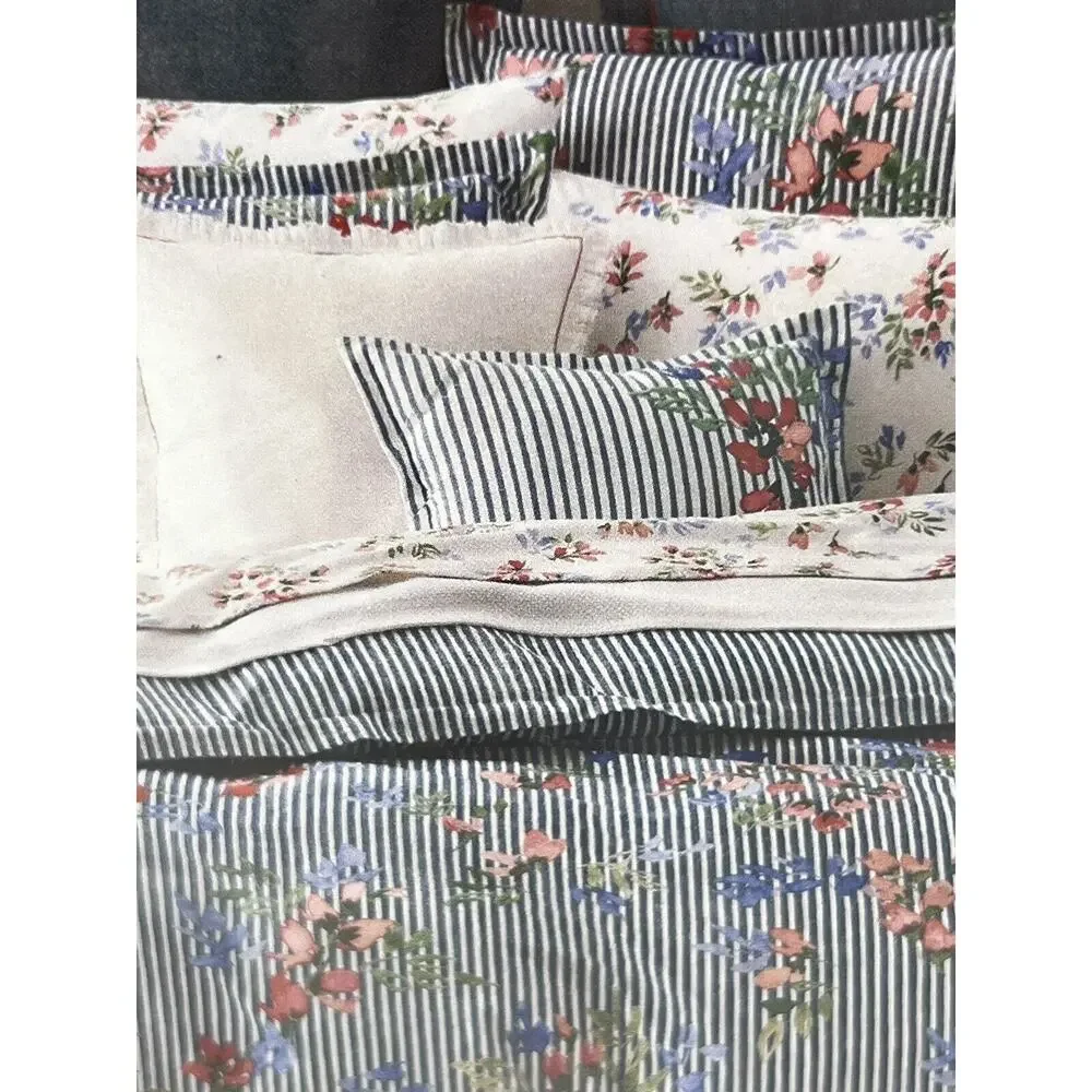 Ralph Lauren MAGGIE Floral Stripe KING Duvet Cover Set 2 Pillow Shams NIP